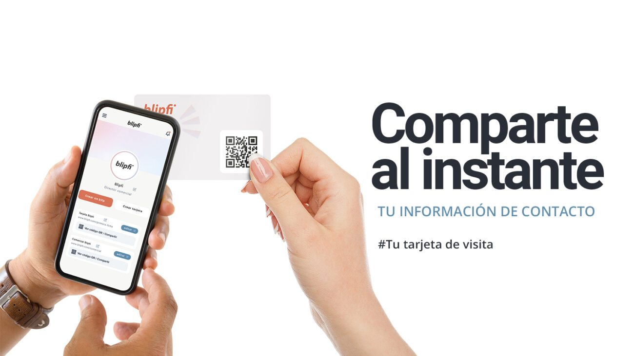 Tarjeta de visita digital blipfi para compartir con NFC al instante